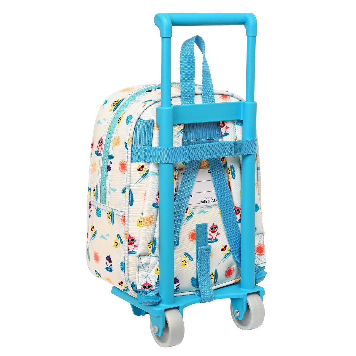 Skolväska med hjul Baby Shark Surfing Blå Vit 22 x 27 x 10 cm - 2