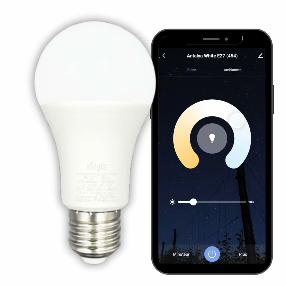 Smart-Lampa Konyks e27 Vit F E27 (6500 K) (1 antal) - 2