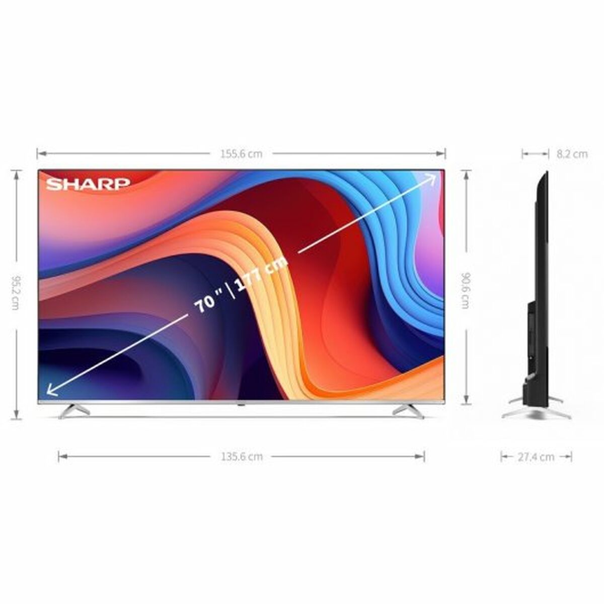 Smart TV Sharp 70GP6260E 4K Ultra HD 70" LED - 6