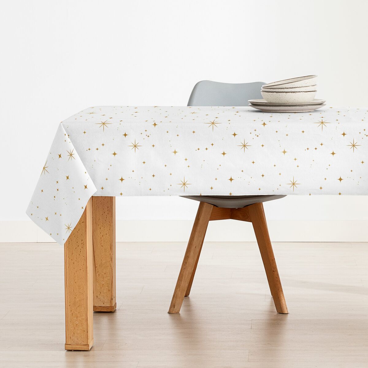 Fläckresistent bordsduk i harts Belum Christmas Vit Gyllene 100 x 140 cm - 3