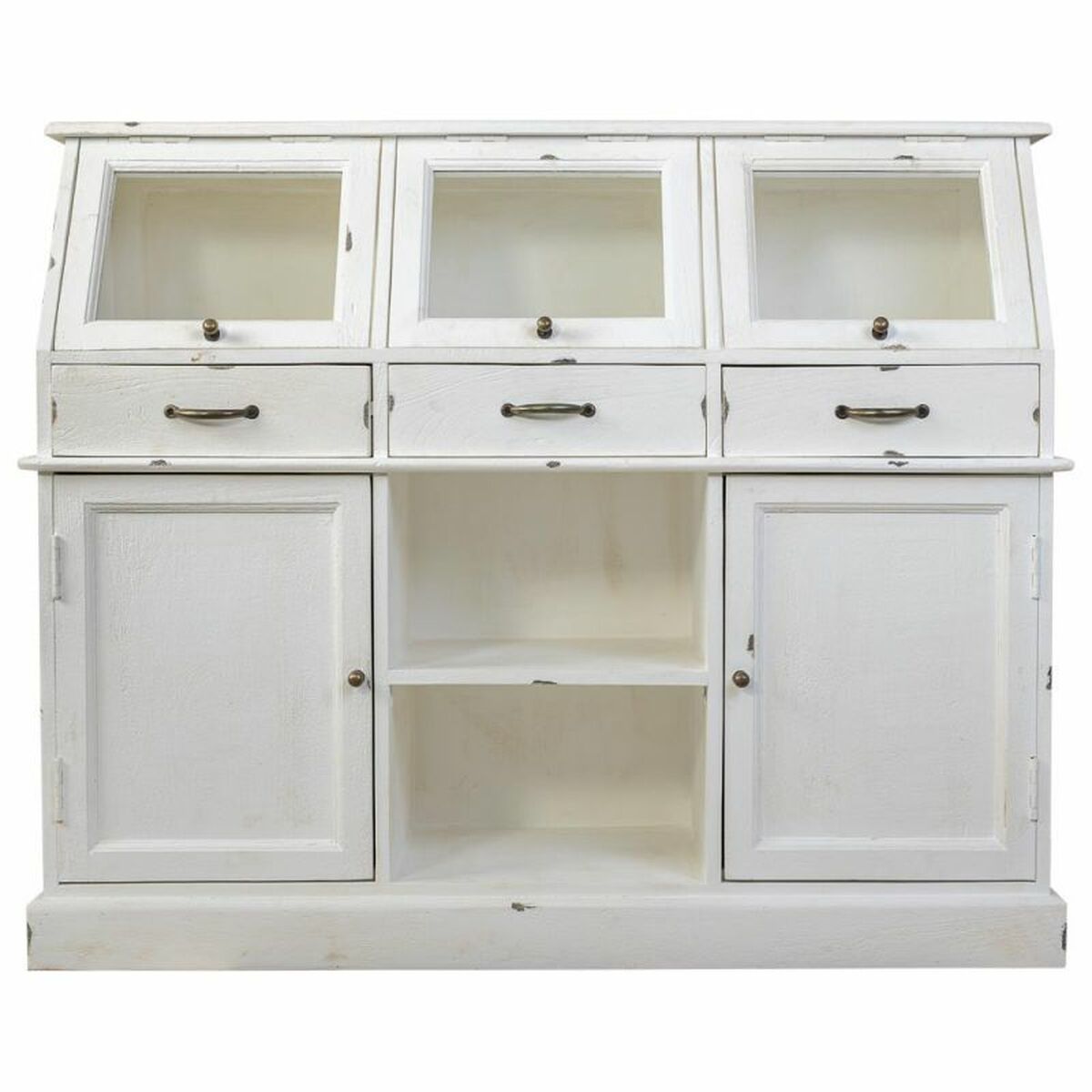Skänk Alexandra House Living Vit Glas Mangoträ 45 x 106 x 125 cm - 3
