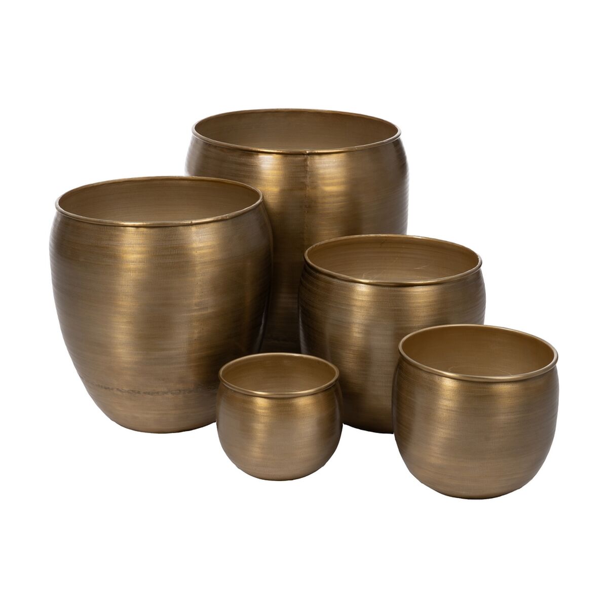 Set med planteringskärl Gyllene Aluminium 48,9 x 48,9 x 48,9 cm (5 antal)
