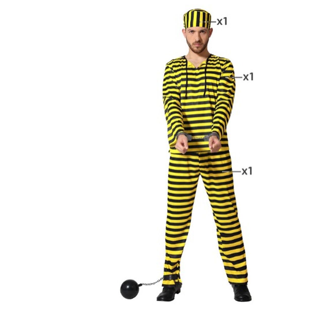 Maskeraddräkt vuxna Gul Fånge - 9