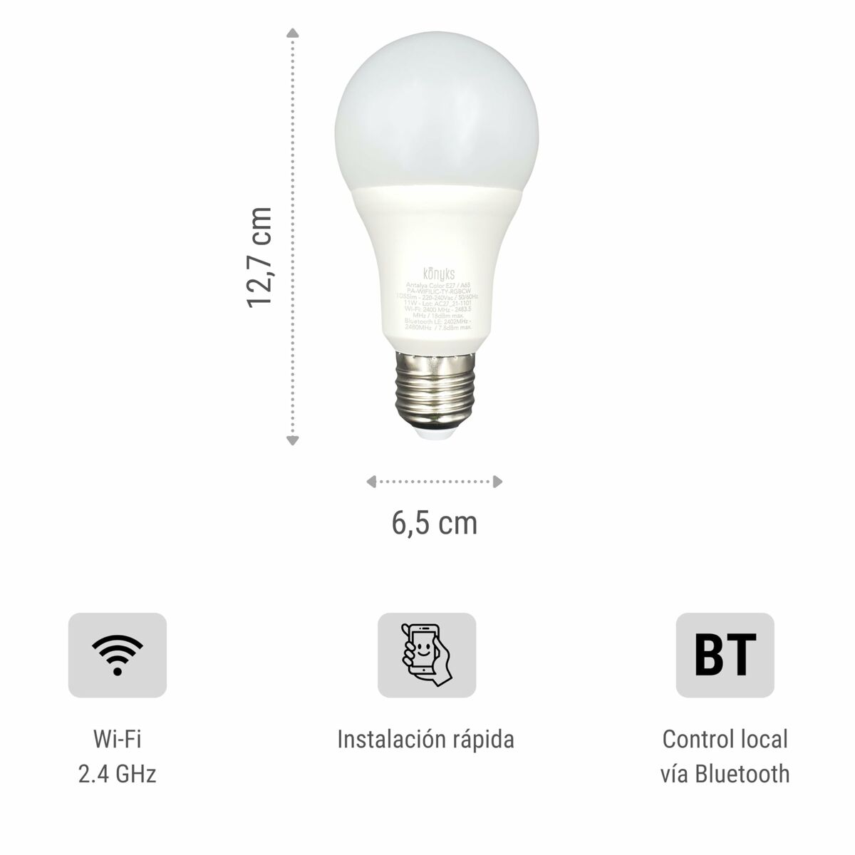 Smart-Lampa Konyks Vit E27 - 2