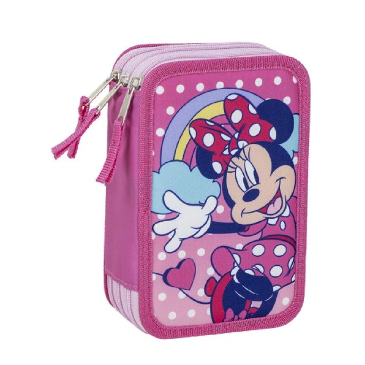Trippel pennfodral Minnie Mouse Rosa 12,5 x 6,5 x 19,5 cm - 2