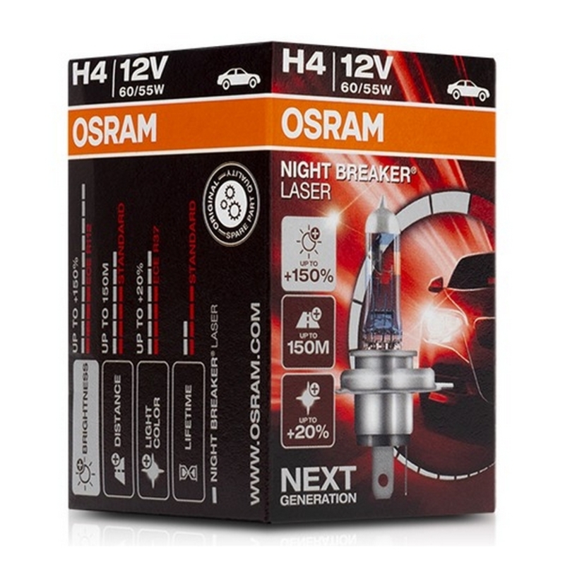 Glödlampa för bil Osram 64193NL H4 12V 60/55W 3900K - 4