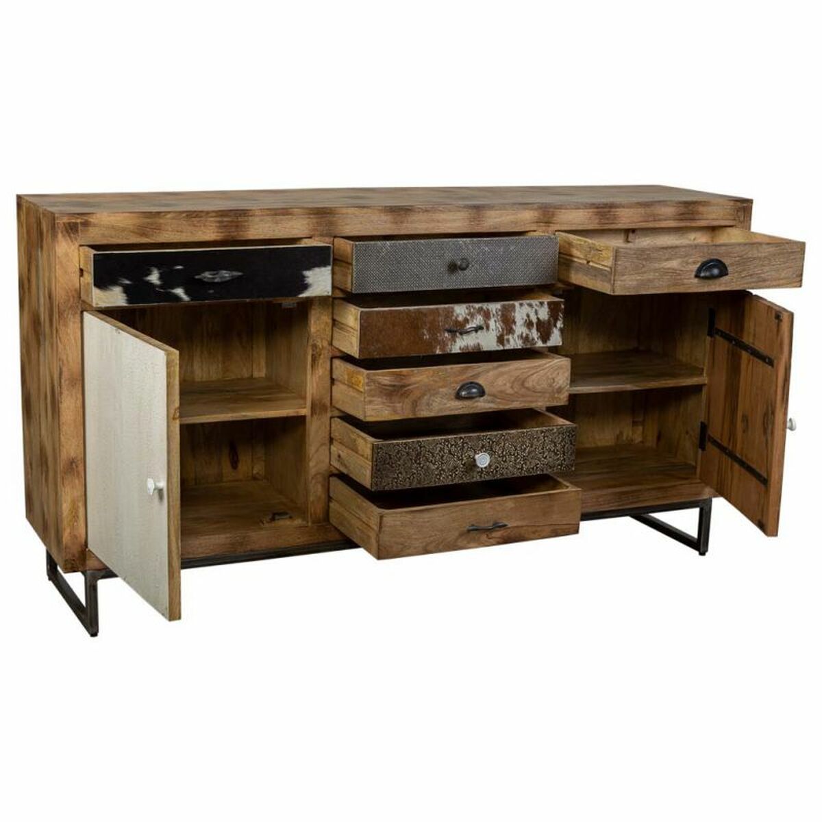 Skänk Alexandra House Living Brun Trä Metall Järn 47 x 95 x 180 cm - 3