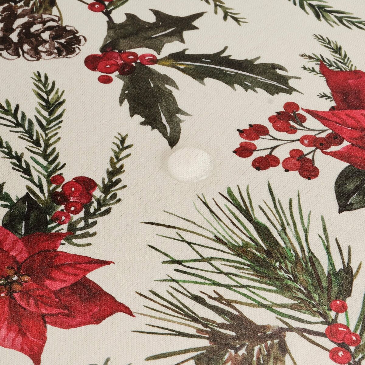 Fläckresistent bordsduk i harts Belum Christmas Flowers Röd Grön Naturell 200 x 150 cm - 6