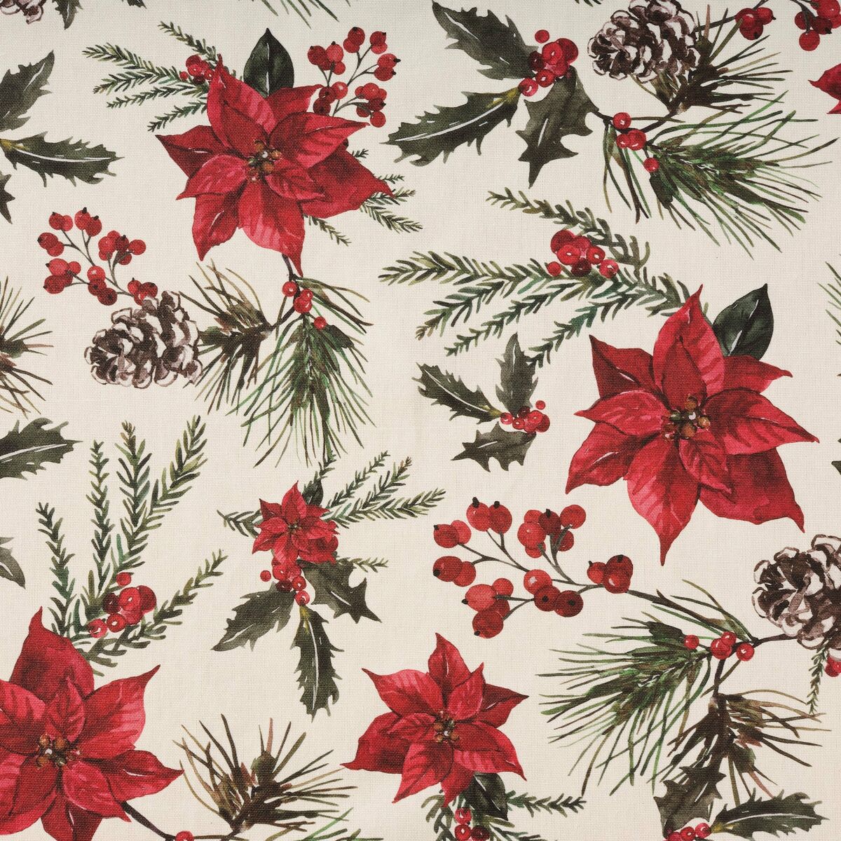 Fläckresistent bordsduk i harts Belum Christmas Flowers Röd Grön Naturell 200 x 150 cm - 7