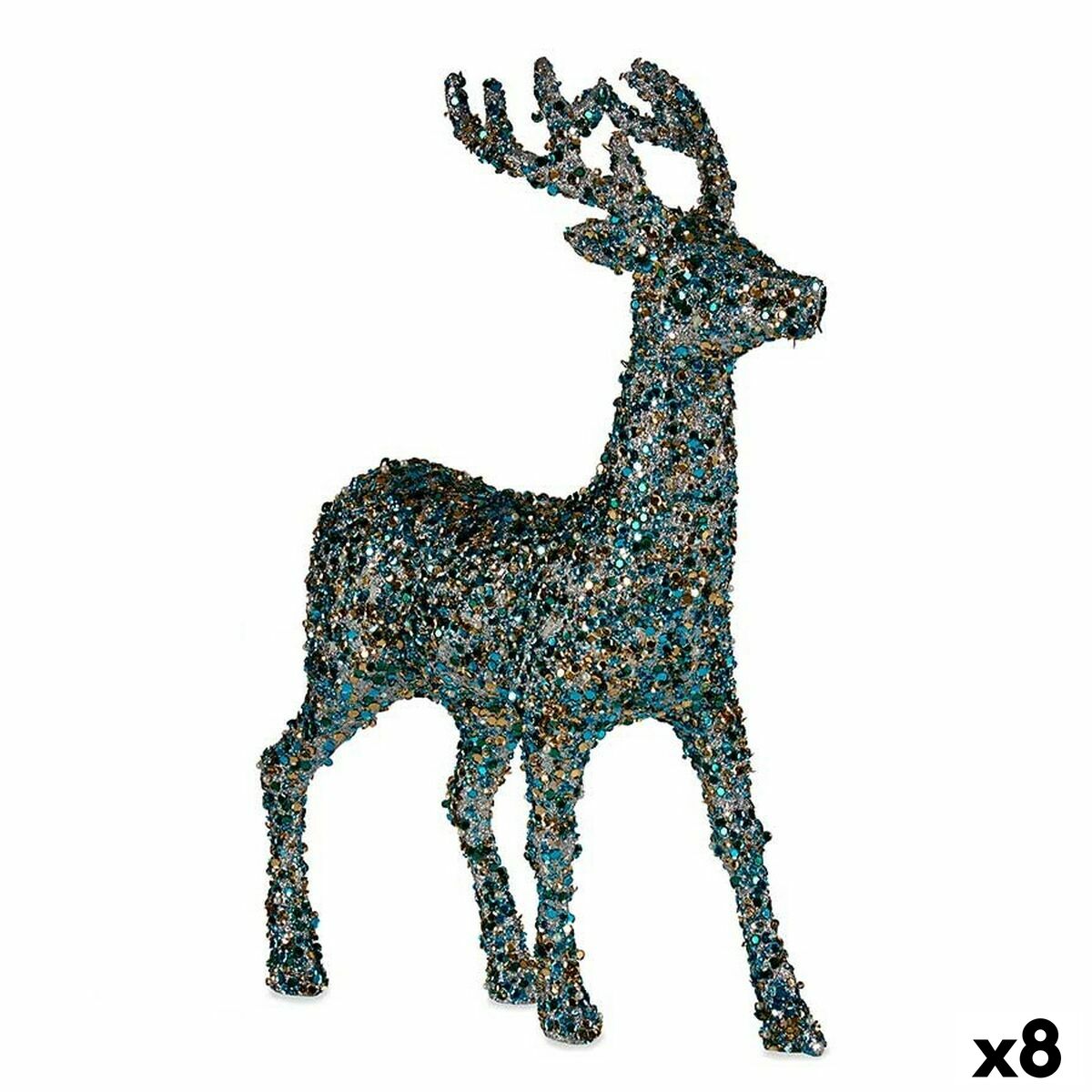 Julrenar Krist+ Blå Gyllene Julrenar 15 x 45 x 30 cm Glitter (8 antal)