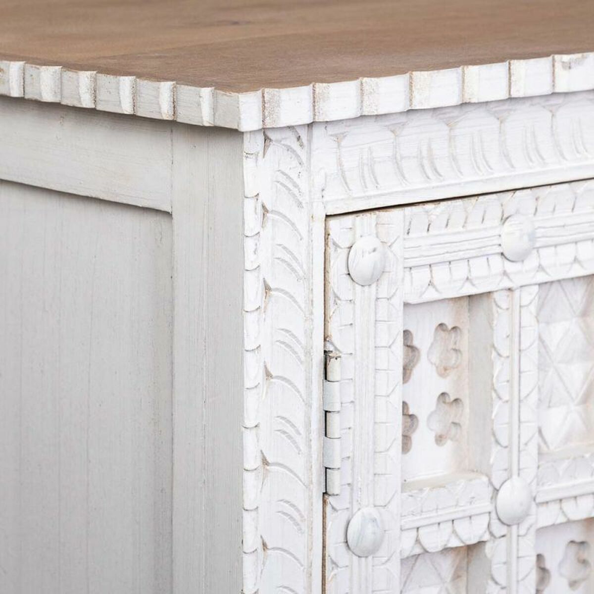 Skänk Alexandra House Living Vit Naturell Mangoträ 42 x 130 x 101 cm - 6