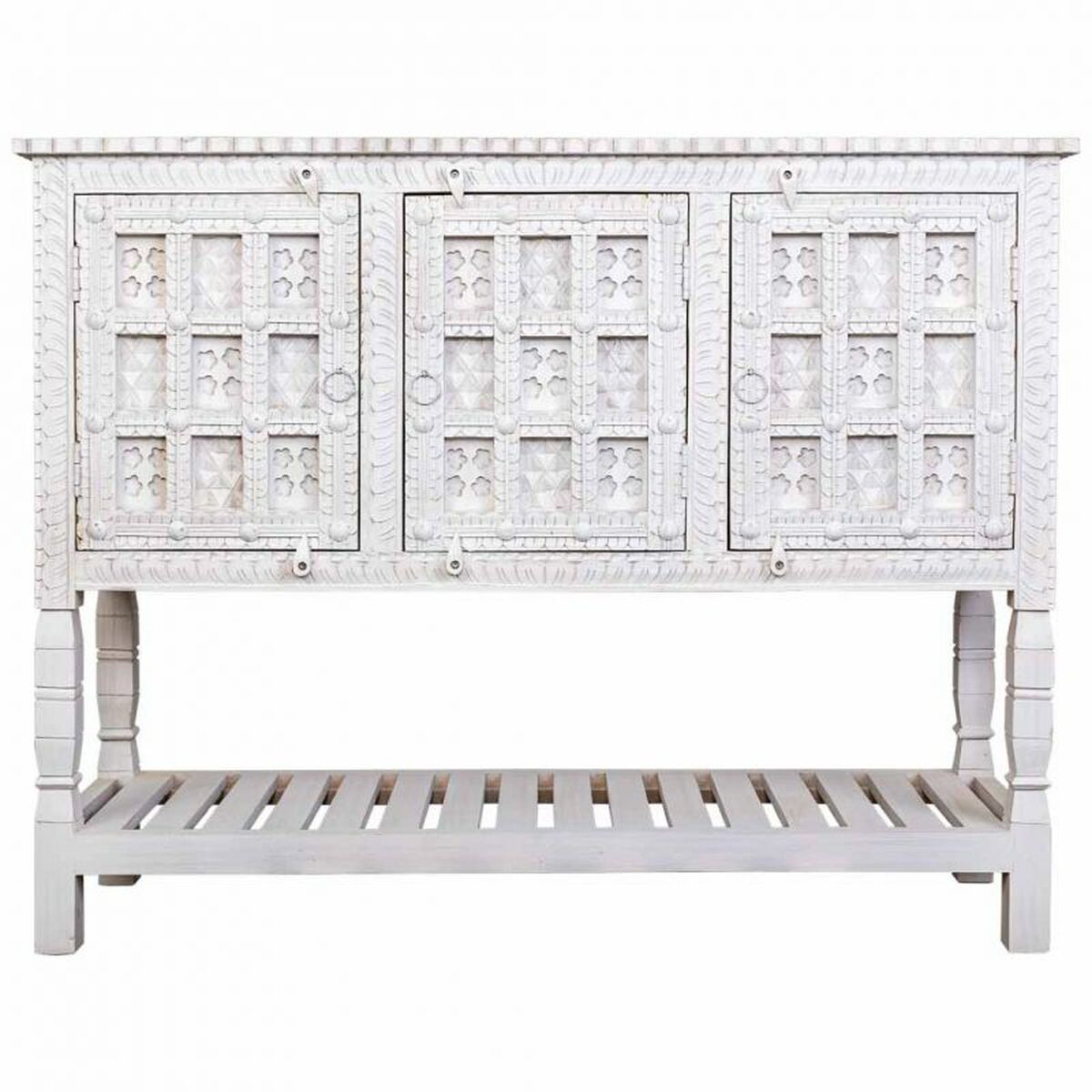 Skänk Alexandra House Living Vit Naturell Mangoträ 42 x 130 x 101 cm - 4