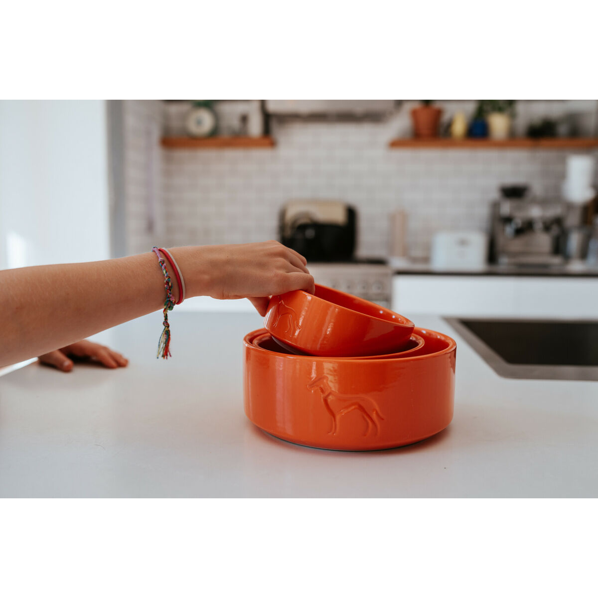 Hundmatare Hunter OSBY Orange Keramik 1,1 L - 4