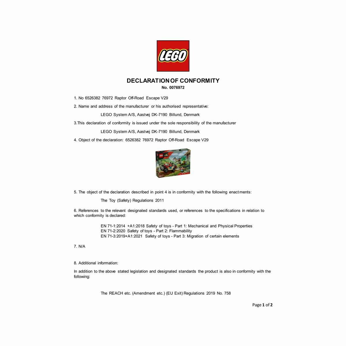 Byggsats Lego 76972 - 2