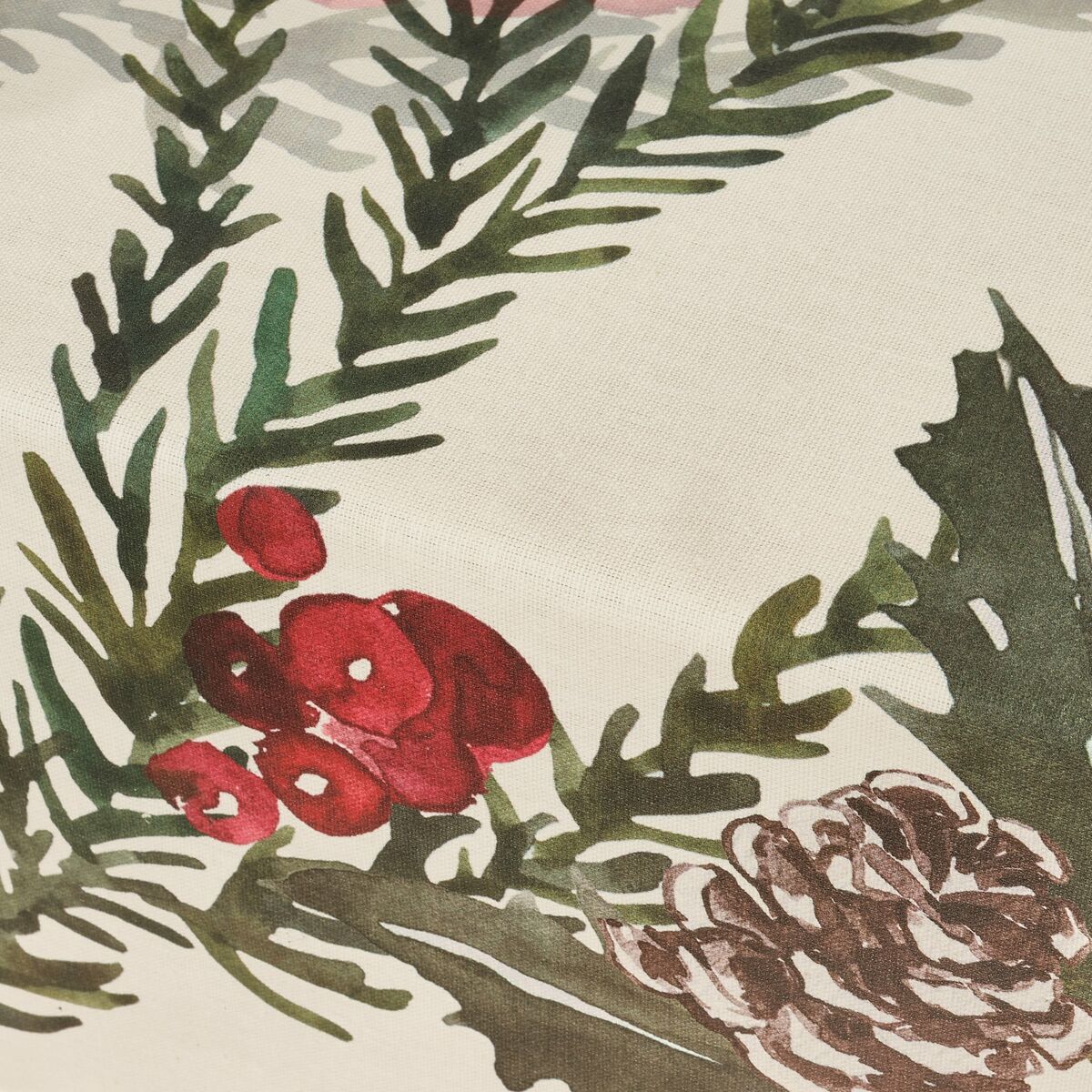 Fläckresistent bordsduk i harts Belum Christmas Flowers Vit Brun Röd Grön 200 x 150 cm - 4