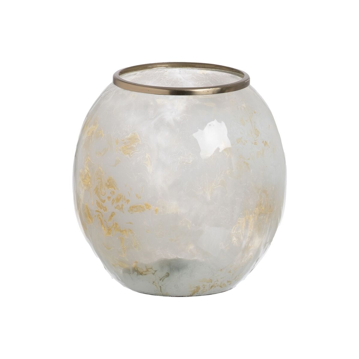 Vas Vit Champagne Aluminium Glas 20 x 20 x 21 cm