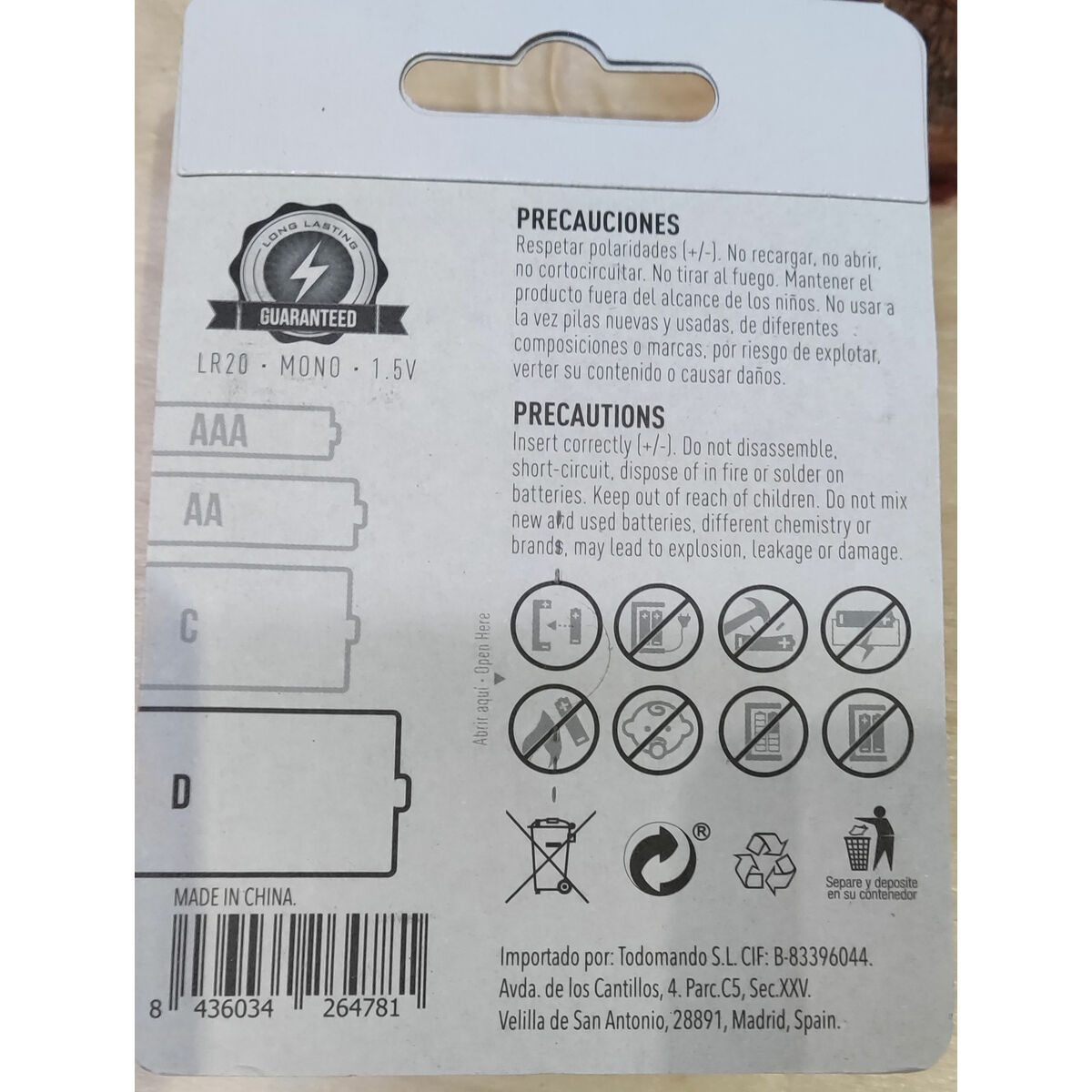 Alkaliskt batteri TM Electron LR20 - 3
