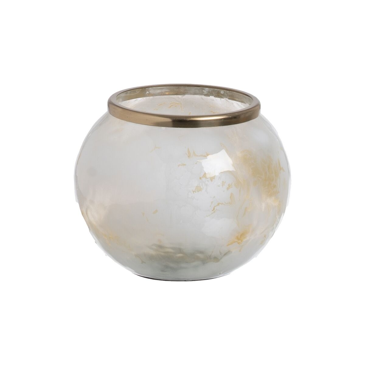 Vas Vit Champagne Aluminium Glas 19 x 19 x 13 cm