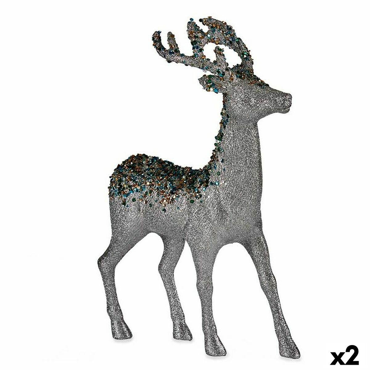 Julrenar Krist+ Silvrig Silver Julrenar 15 x 45 x 30 cm (2 antal)