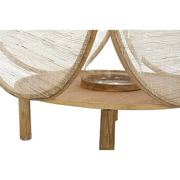 Lykta DKD Home Decor Glas Naturell Brun Bambu Orientalisk 42 x 42 x 55 cm