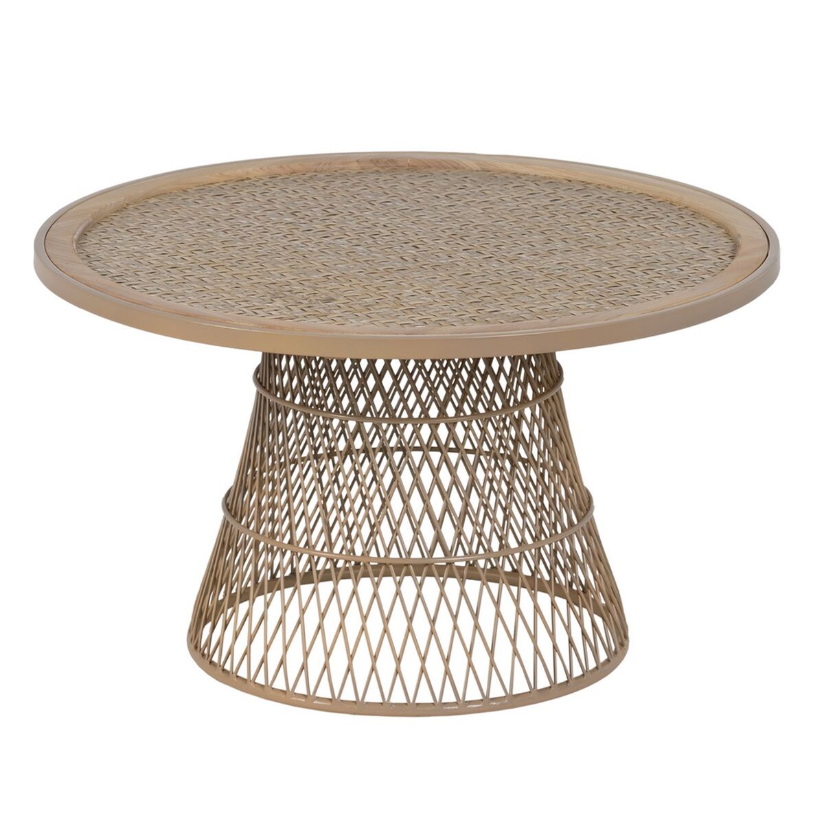 Soffbord Beige Järn Rattan 70 x 70 x 39,5 cm