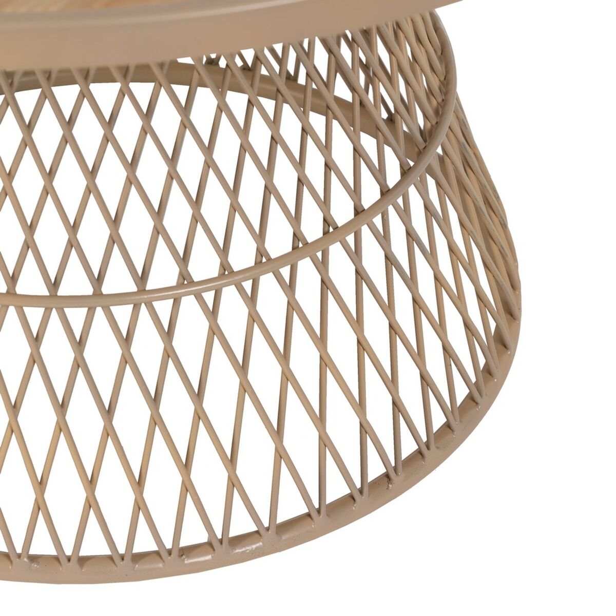 Soffbord Beige Järn Rattan 70 x 70 x 39,5 cm - 3