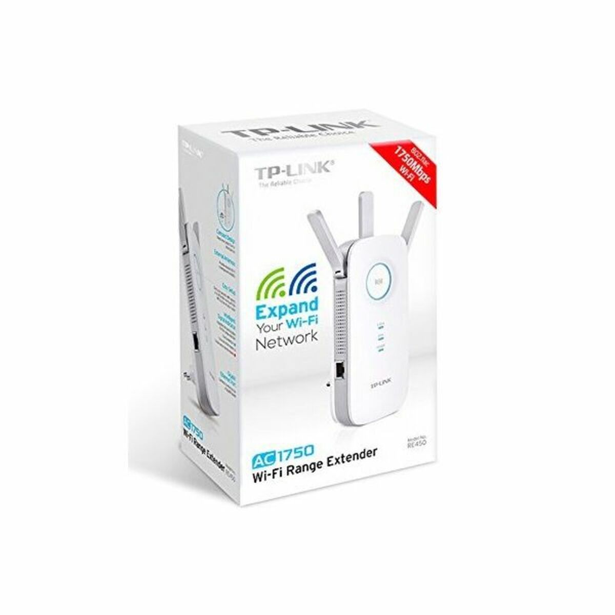 Anslutningspunkt TP-Link RE450 WiFi Dual AC1750 LAN Gbit Vit - 6