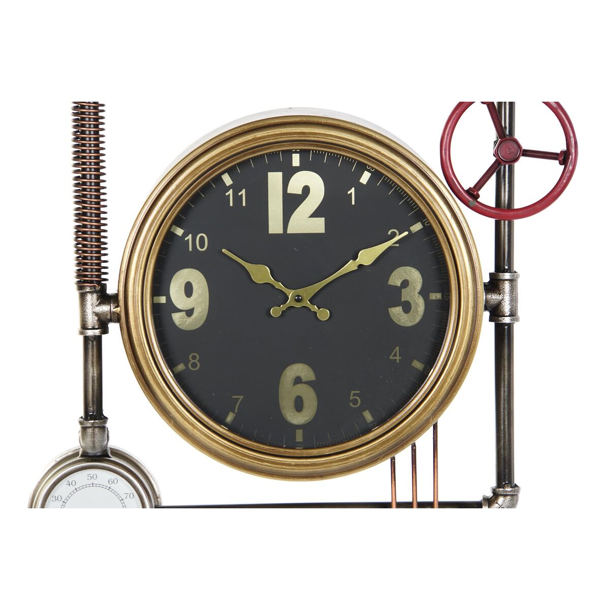 Väggklocka DKD Home Decor Ventiler Glas Gyllene Järn (50,5 x 12 x 73 cm) - 9