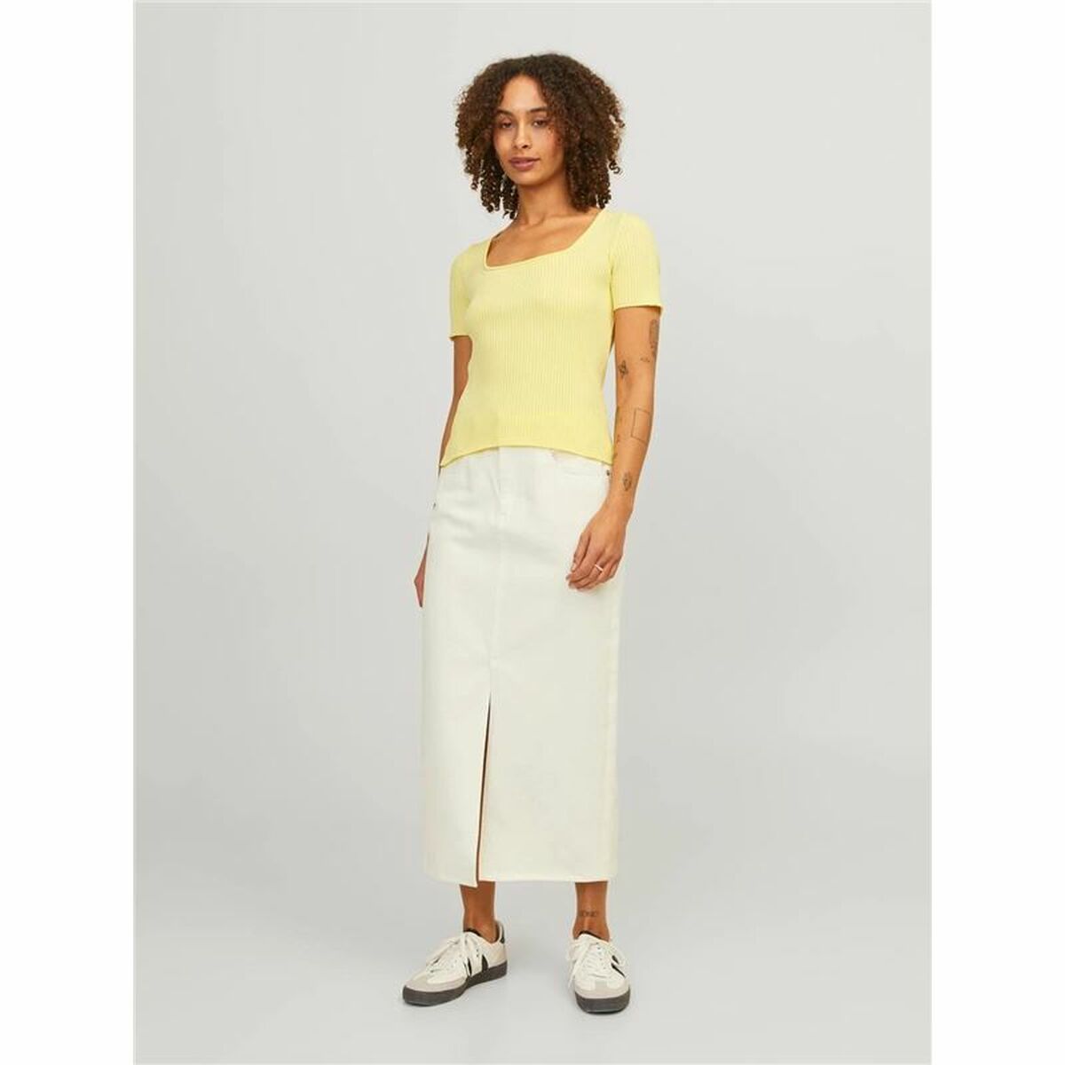 T-shirt med kortärm Dam Jxsky Ss Jack & Jones French Vanilla Gul - 4