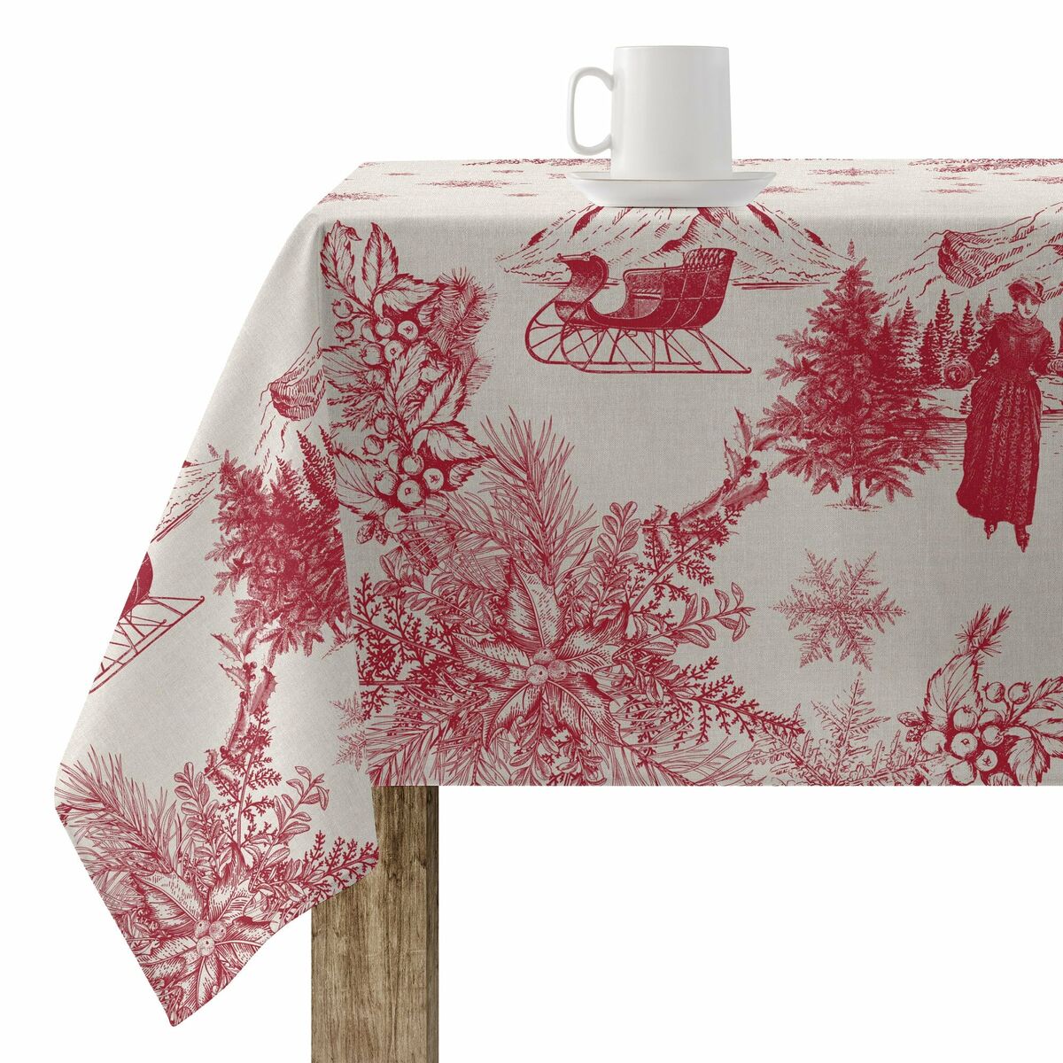 Fläckresistent bordsduk i harts Belum Christmas Toile 300 x 140 cm - 2