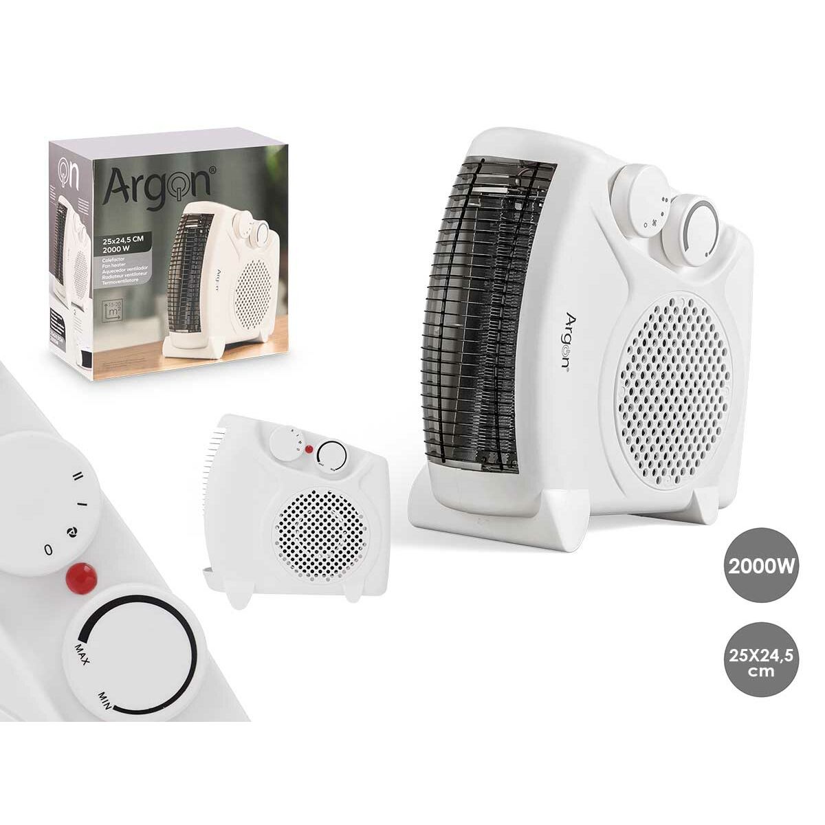 Vertikalt värmeelement Argon Vit 2000 W - 2