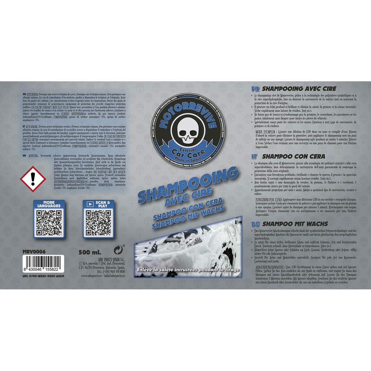 Bilschampo Motorrevive Vax 500 ml - 2