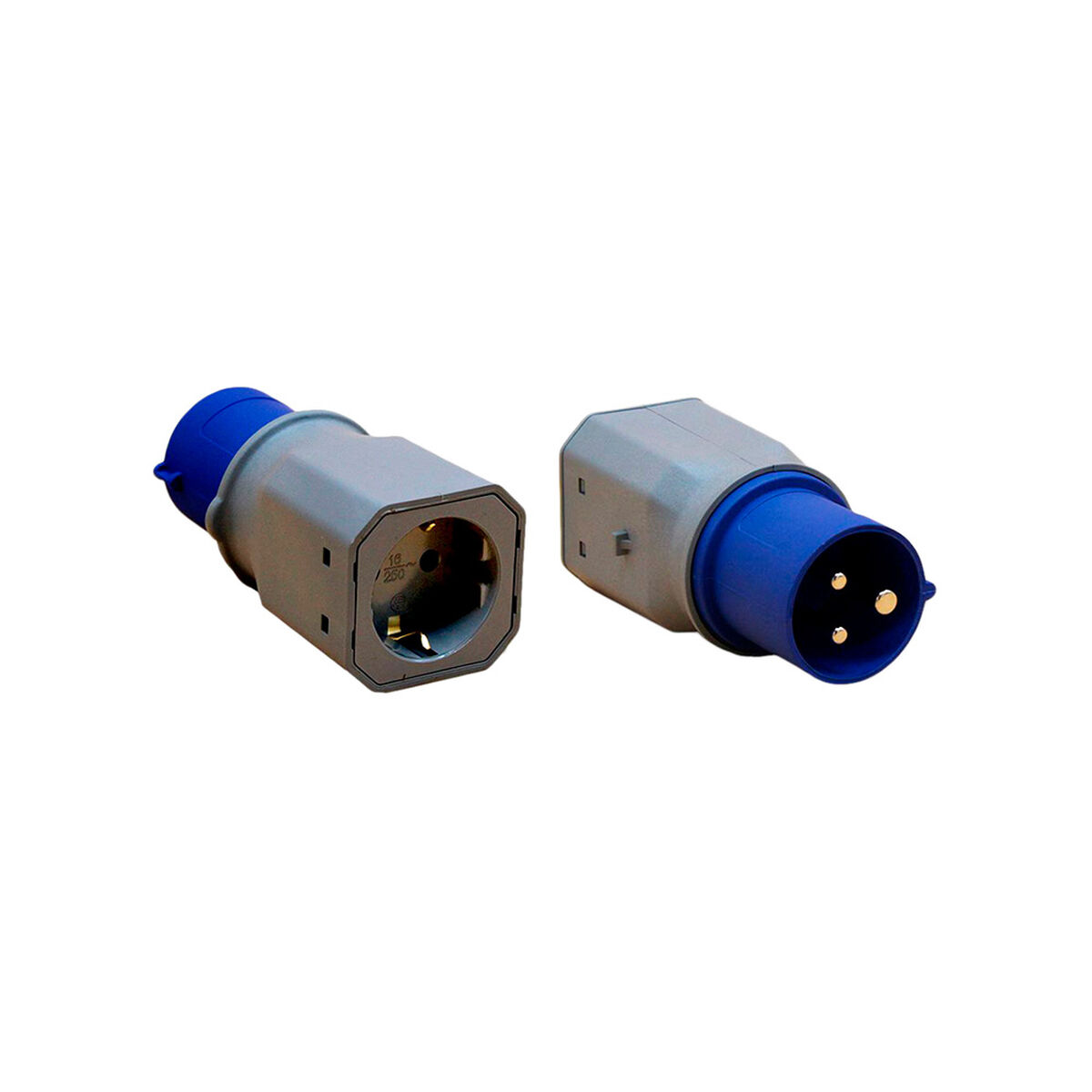Eladapter F-line Blå Grå 250 V