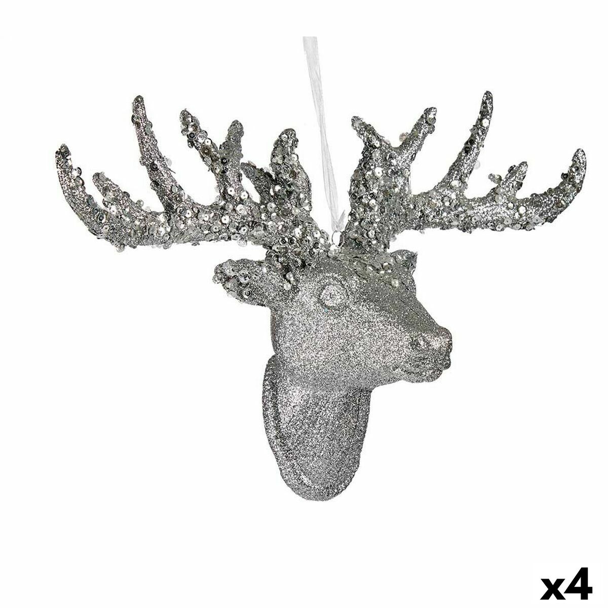 Julgranskula Krist+ Vit Silvrig Silver Julrenar 32 cm Hängen (4 antal)