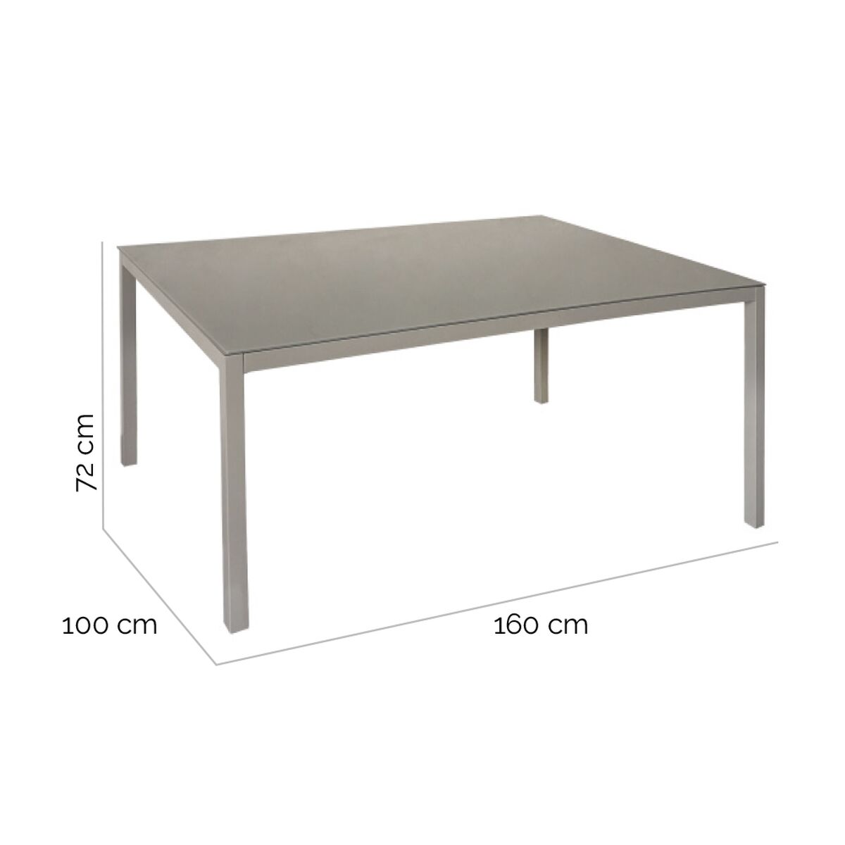Matsalsbord Thalia 160 x 100 x 72 cm Stål - 2