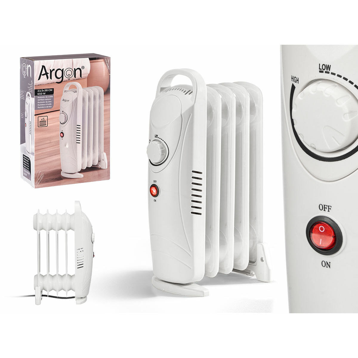 Värmeelement Argon Vit 650 W