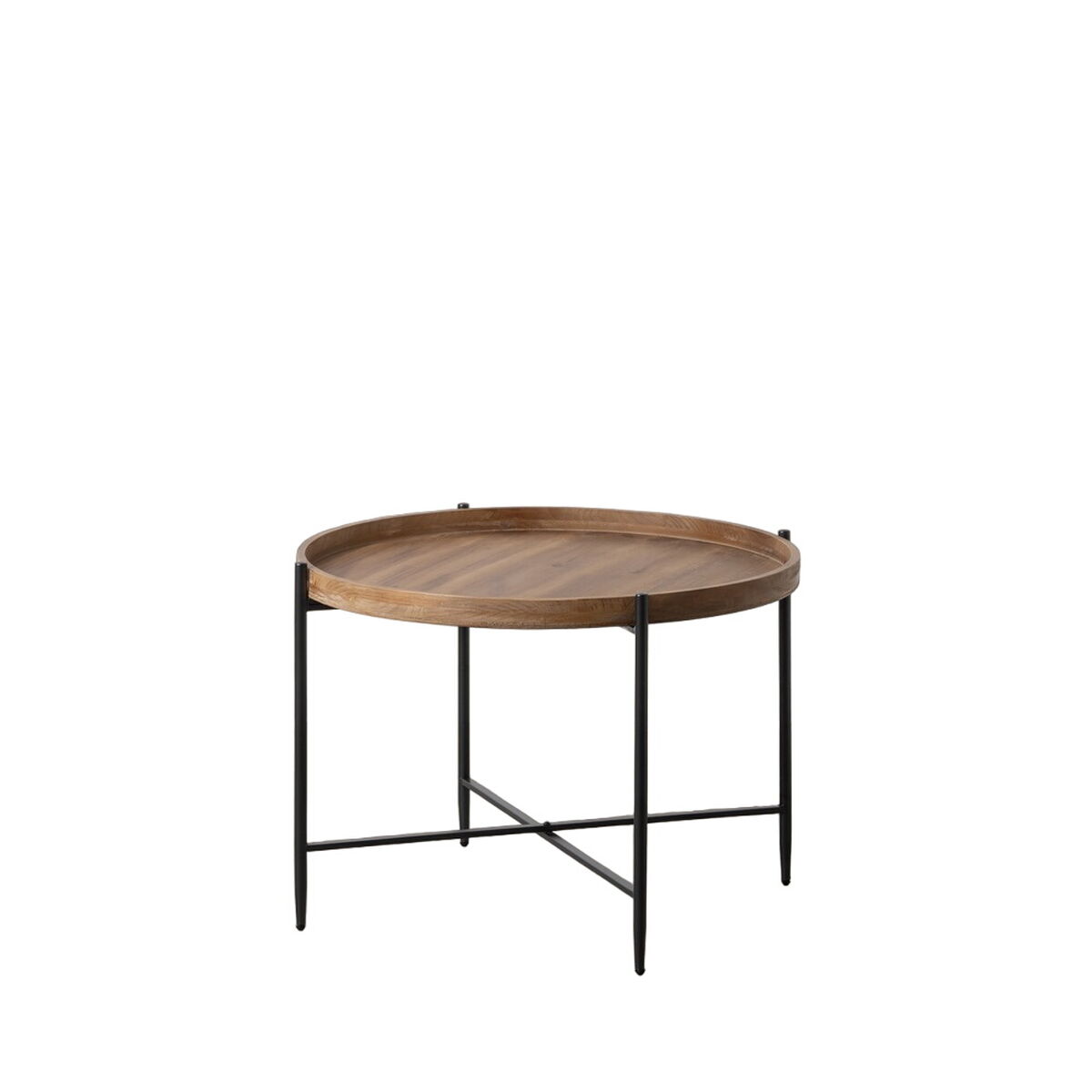 Soffbord Svart Naturell 80 x 80 x 55 cm