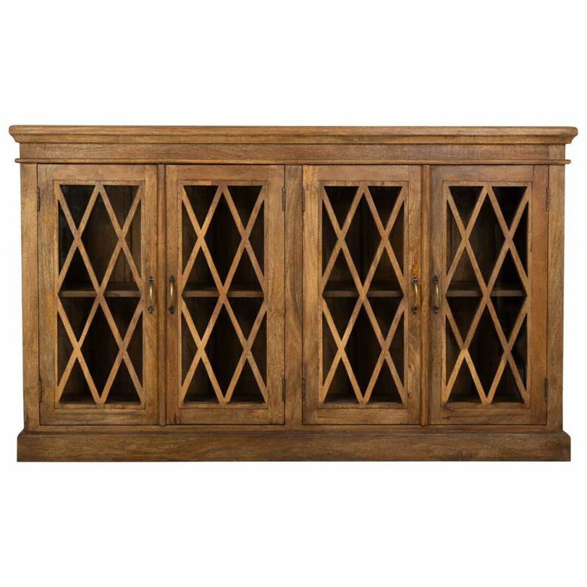 Skänk Alexandra House Living Brun Trä Glas 40 x 100 x 170 cm 4 dörrar - 4