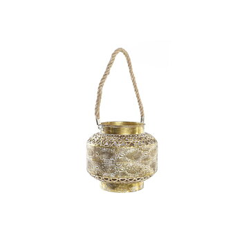 Lykta DKD Home Decor 26,5 x 26,5 x 22 cm Antikbehandlad Glas Gyllene Metall Arab