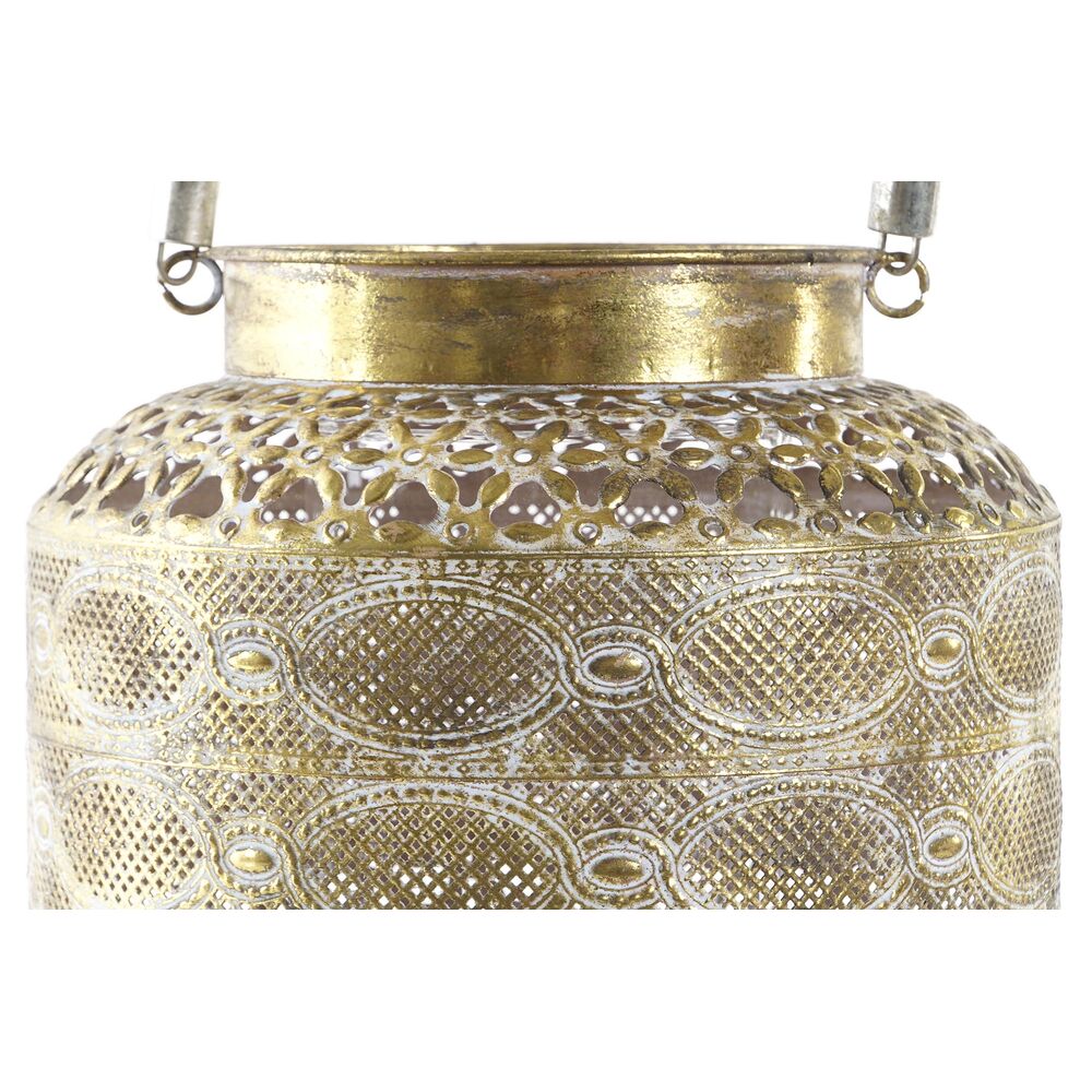 Lykta DKD Home Decor 26,5 x 26,5 x 22 cm Antikbehandlad Glas Gyllene Metall Arab - 3
