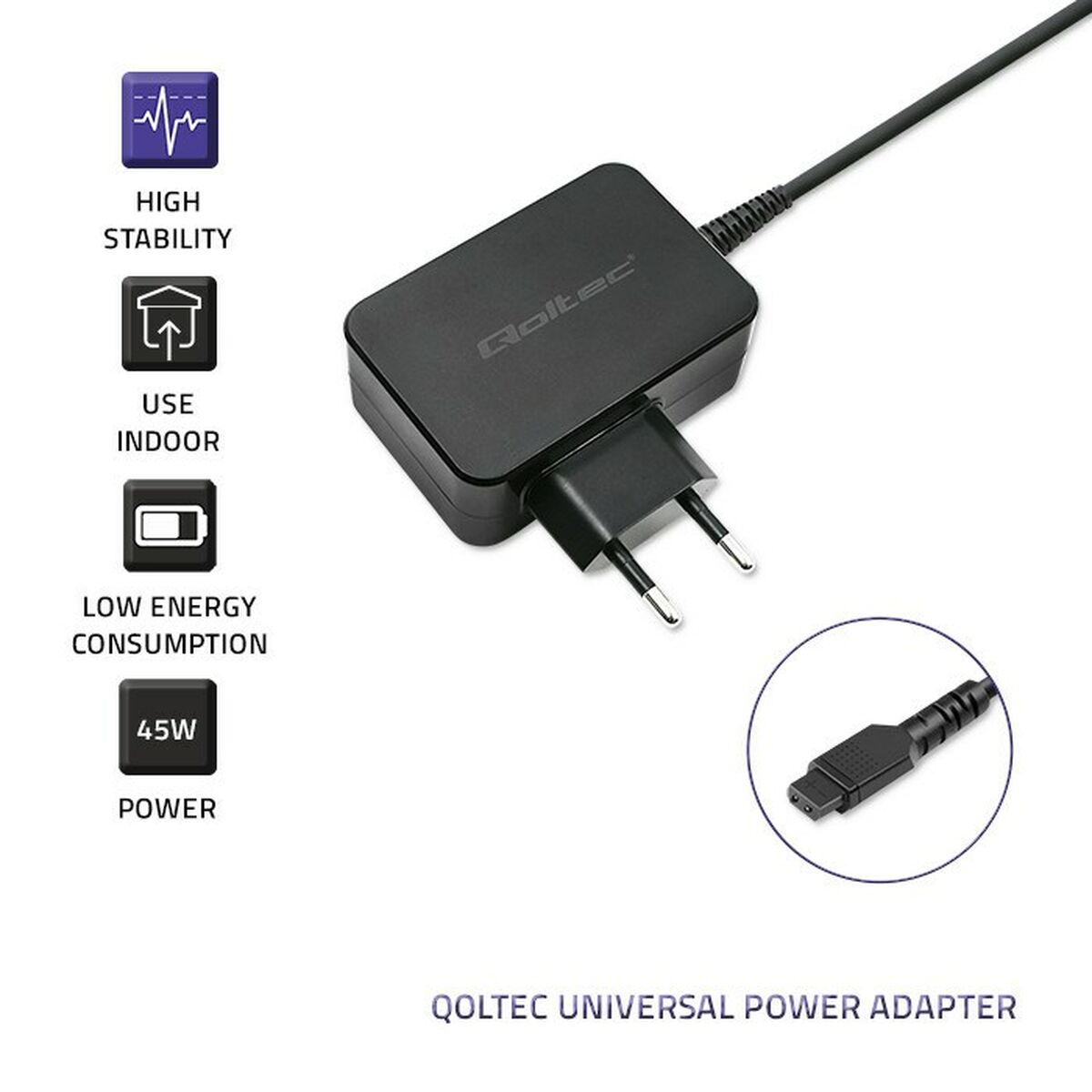 Laptopladdare Qoltec 51025 45 W - 2