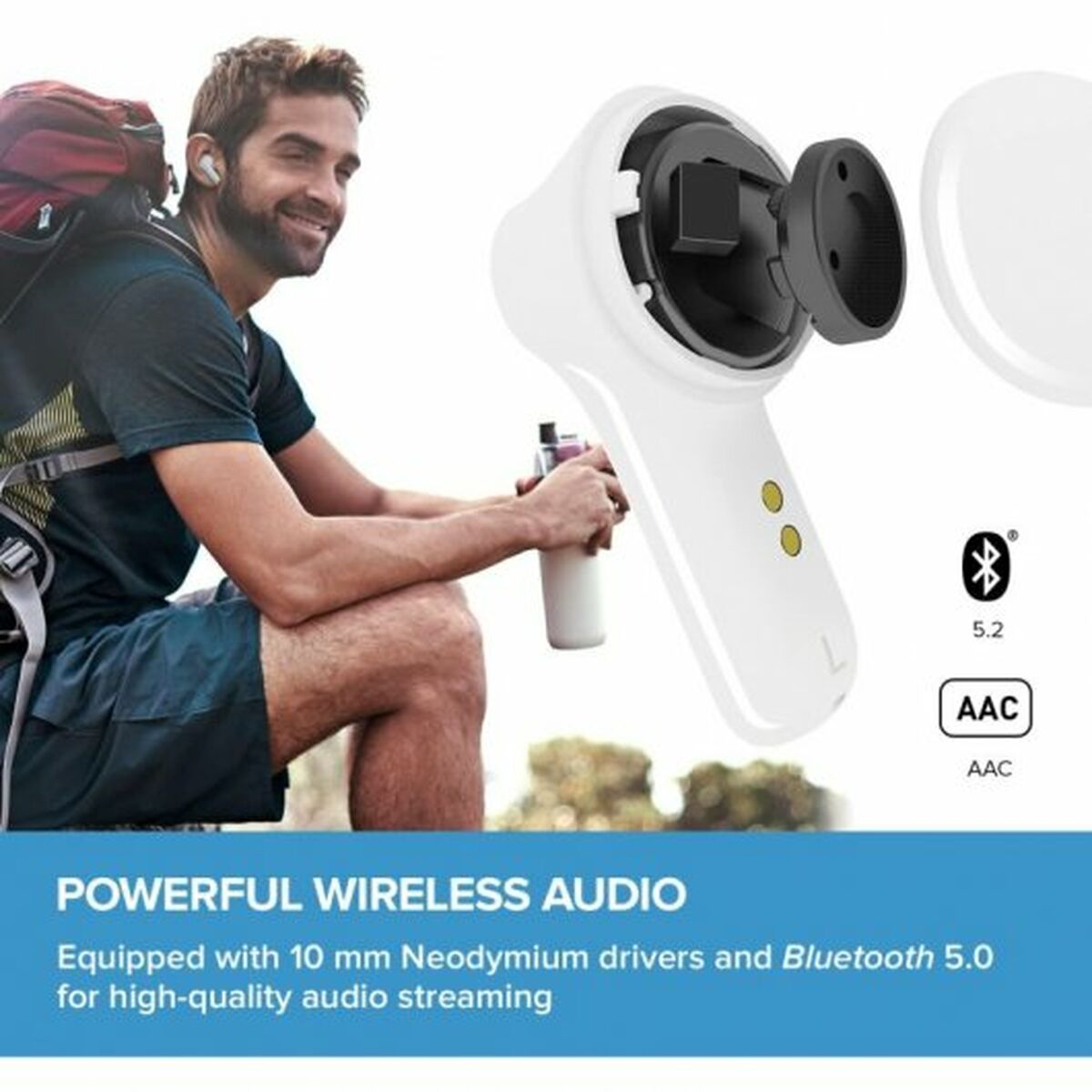 Hörlurar med Mikrofon Creative Technology Zen Air Vit - 4