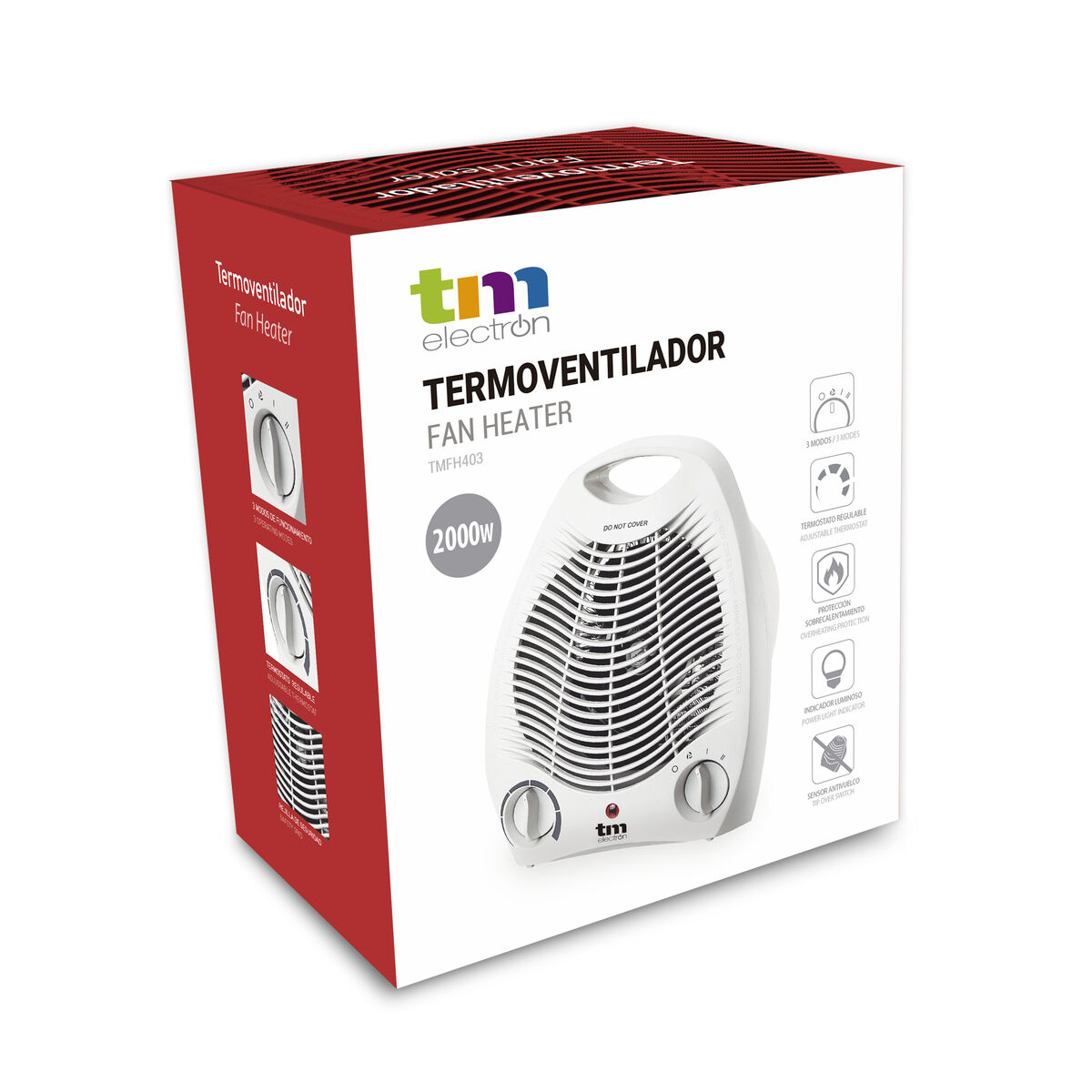 Bärbar värmefläkt TM Electron 1000-2000 W - 7