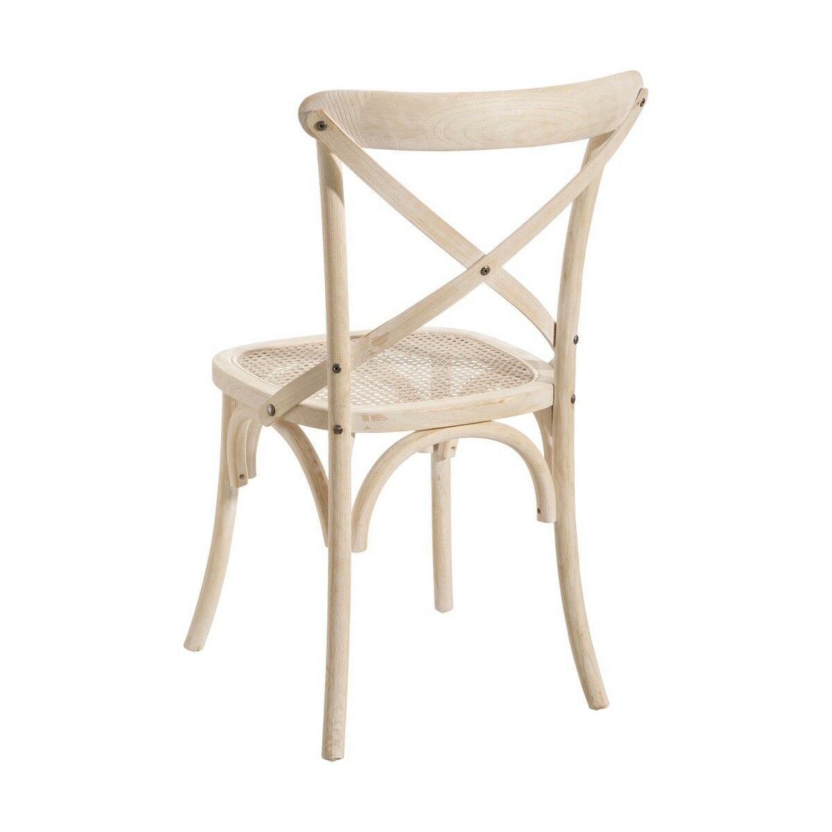 Matsalsstol 45 x 42 x 87 cm Trä Vit Rattan - 5
