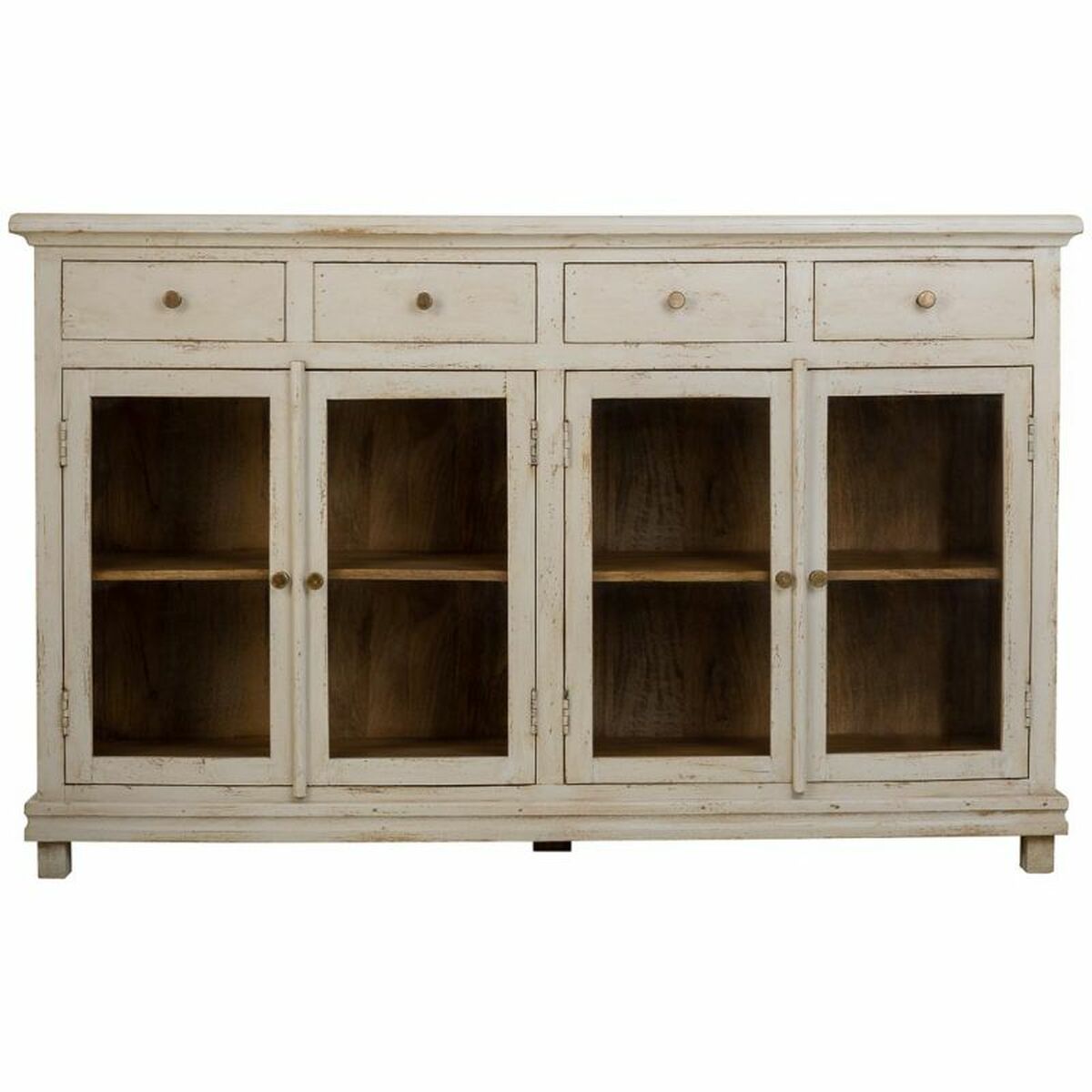 Skänk Alexandra House Living Vit Trä Glas 40 x 100 x 160 cm - 4