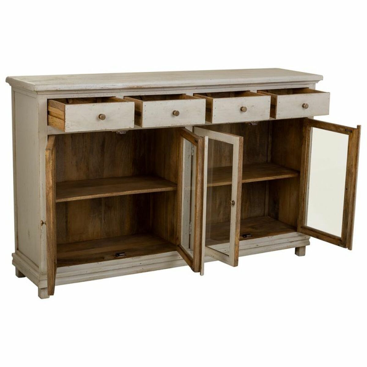 Skänk Alexandra House Living Vit Trä Glas 40 x 100 x 160 cm - 2