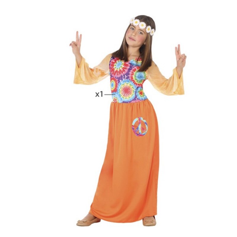 Maskeraddräkt för barn Hippie Orange (1 Pc) - 5