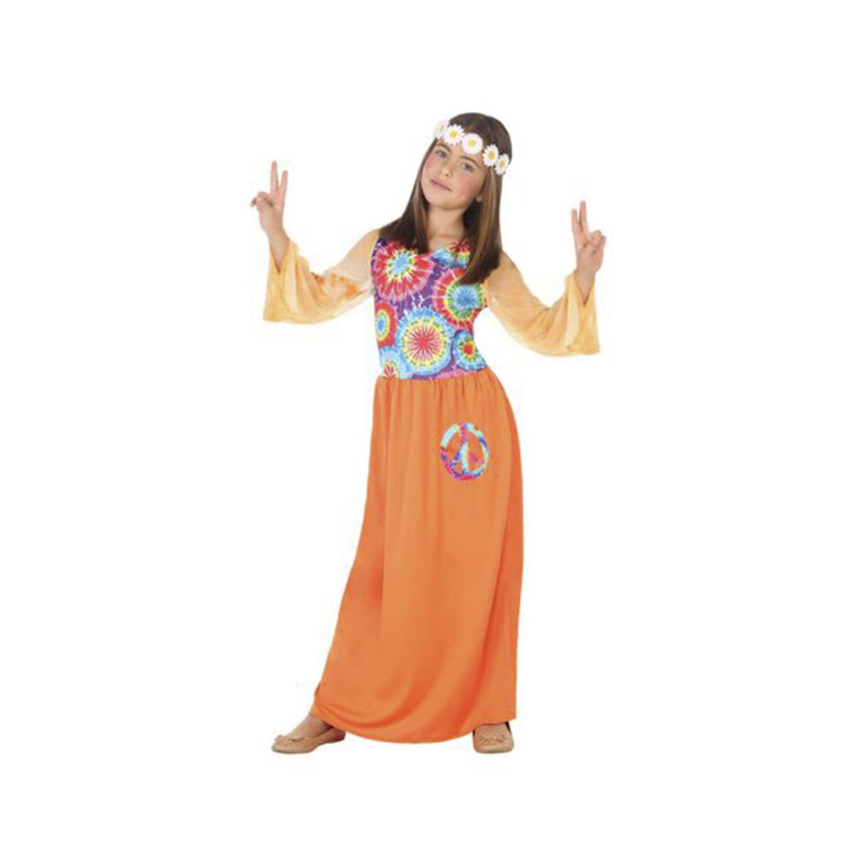 Maskeraddräkt för barn Hippie Orange (1 Pc) - 6