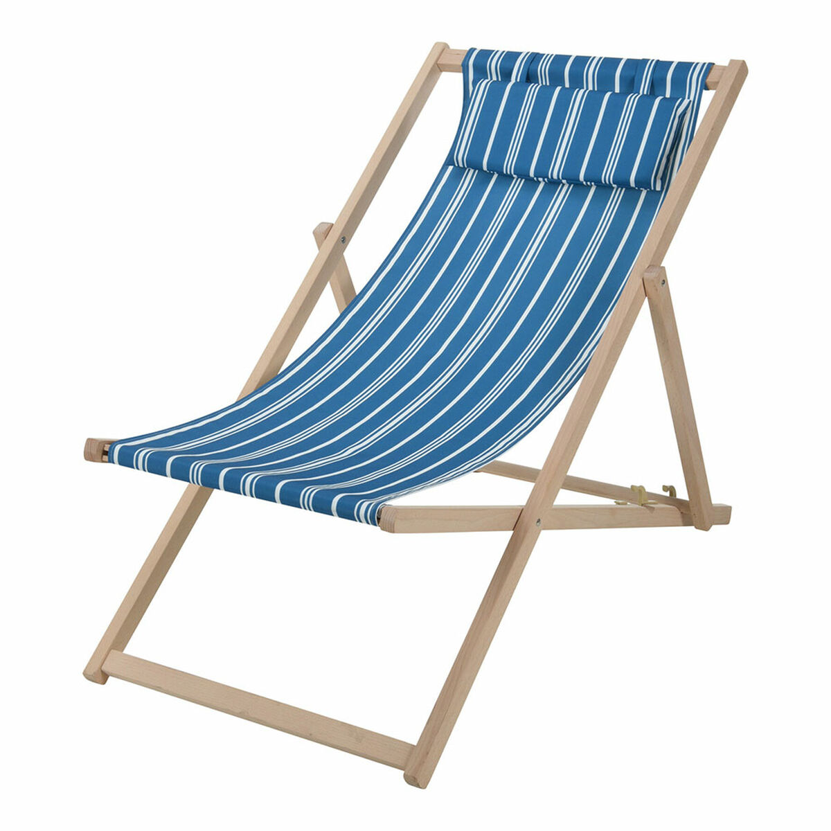 Fällbar stol med nackstöd Trä Tyg 97 x 56 x 85 cm - 2