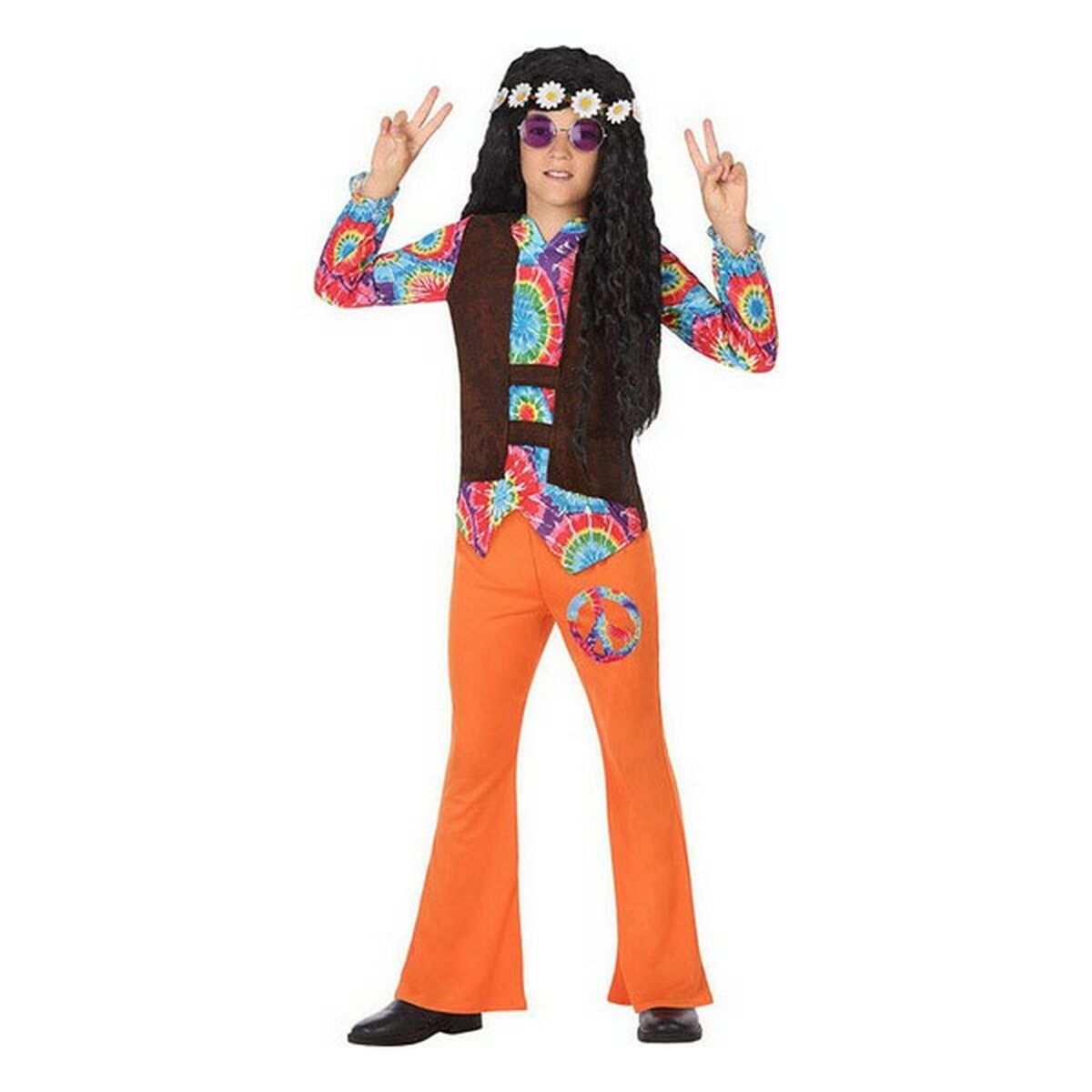 Maskeraddräkt för barn Hippie Orange (2 Pcs) - 6